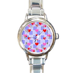 Love Hearts Valentine Decorative Round Italian Charm Watch by Dutashop