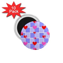 Love Hearts Valentine Decorative 1 75  Magnets (10 Pack)  by Dutashop