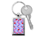 Love Hearts Valentine Decorative Key Chain (Rectangle) Front