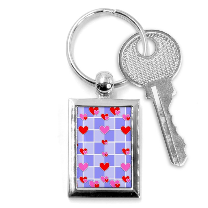 Love Hearts Valentine Decorative Key Chain (Rectangle)