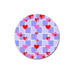 Love Hearts Valentine Decorative Magnet 3  (round) by Dutashop