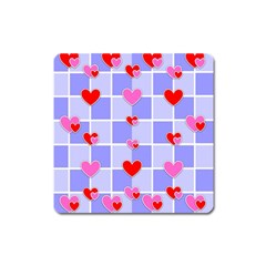 Love Hearts Valentine Decorative Square Magnet by Dutashop