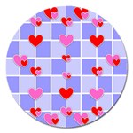 Love Hearts Valentine Decorative Magnet 5  (Round) Front