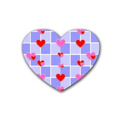 Love Hearts Valentine Decorative Heart Coaster (4 Pack) 