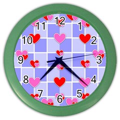 Love Hearts Valentine Decorative Color Wall Clock by Dutashop