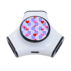 Love Hearts Valentine Decorative 3-port Usb Hub by Dutashop