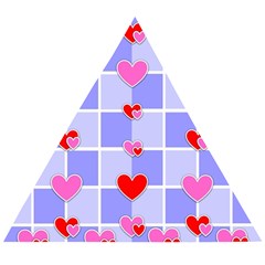 Love Hearts Valentine Decorative Wooden Puzzle Triangle by Dutashop