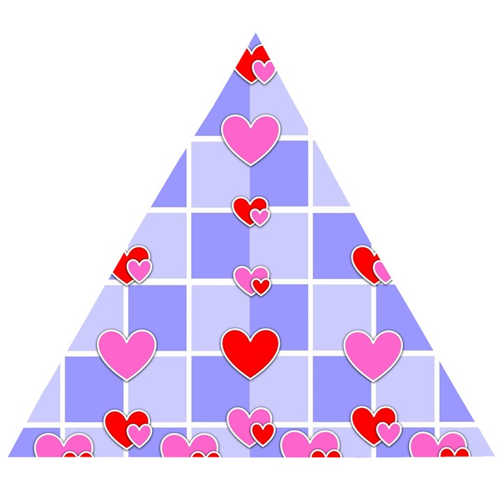 Love Hearts Valentine Decorative Wooden Puzzle Triangle