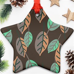 Leaf Brown Ornament (star) by Dutashop