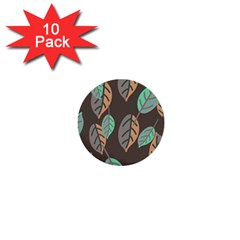 Leaf Brown 1  Mini Buttons (10 Pack)  by Dutashop