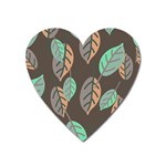 Leaf Brown Heart Magnet Front