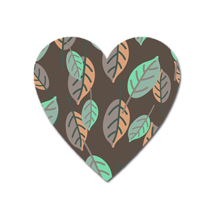 Leaf Brown Heart Magnet