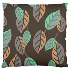 Leaf Brown Large Cushion Case (one Side) by Dutashop