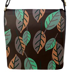 Leaf Brown Flap Closure Messenger Bag (s) by Dutashop