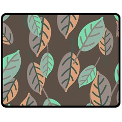 Leaf Brown Double Sided Fleece Blanket (medium) 