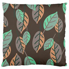 Leaf Brown Large Flano Cushion Case (one Side) by Dutashop