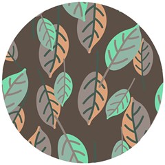 Leaf Brown Wooden Puzzle Round