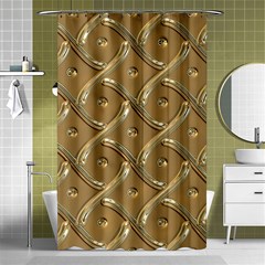 Gold Background Modern Shower Curtain 48  X 72  (small)  by Dutashop