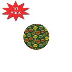 Background Fruits Several 1  Mini Buttons (10 Pack)  by Dutashop