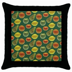 Background Fruits Several Throw Pillow Case (black) by Dutashop