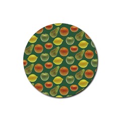 Background Fruits Several Rubber Round Coaster (4 Pack)  by Dutashop