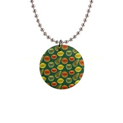 Background Fruits Several 1  Button Necklace by Dutashop