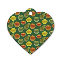 Background Fruits Several Dog Tag Heart (two Sides) by Dutashop