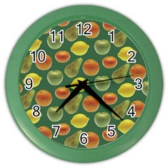 Background Fruits Several Color Wall Clock by Dutashop