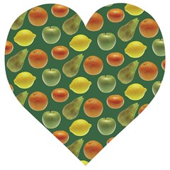 Background Fruits Several Wooden Puzzle Heart by Dutashop