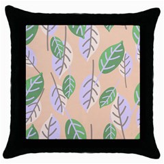 Leaf Pink Throw Pillow Case (black) by Dutashop