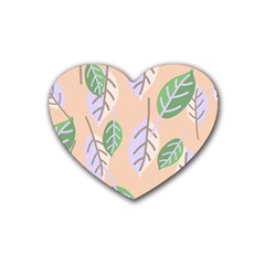 Leaf Pink Rubber Coaster (heart)  by Dutashop