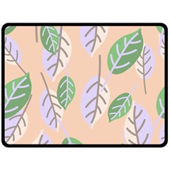 Leaf Pink Fleece Blanket (large)  by Dutashop