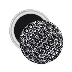 Interlace Black And White Pattern 2 25  Magnets by dflcprintsclothing