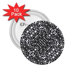 Interlace Black And White Pattern 2 25  Buttons (10 Pack) 