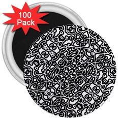 Interlace Black And White Pattern 3  Magnets (100 Pack) by dflcprintsclothing