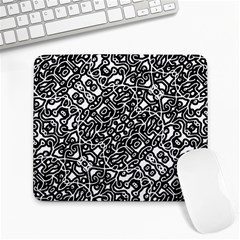 Interlace Black And White Pattern Large Mousepads