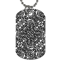 Interlace Black And White Pattern Dog Tag (two Sides)