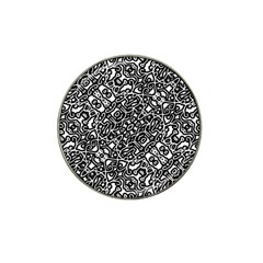 Interlace Black And White Pattern Hat Clip Ball Marker (4 Pack) by dflcprintsclothing