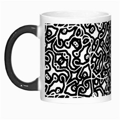 Interlace Black And White Pattern Morph Mugs by dflcprintsclothing