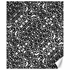 Interlace Black And White Pattern Canvas 8  X 10  by dflcprintsclothing