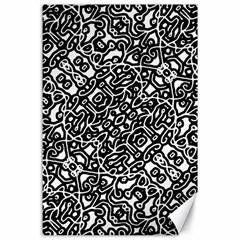 Interlace Black And White Pattern Canvas 24  X 36  by dflcprintsclothing