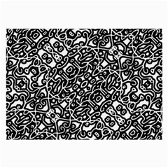 Interlace Black And White Pattern Large Glasses Cloth by dflcprintsclothing