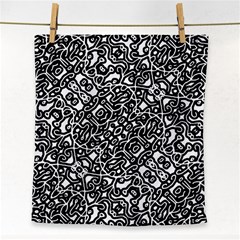 Interlace Black And White Pattern Face Towel by dflcprintsclothing