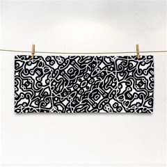 Interlace Black And White Pattern Hand Towel