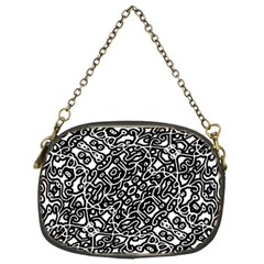 Interlace Black And White Pattern Chain Purse (two Sides) by dflcprintsclothing