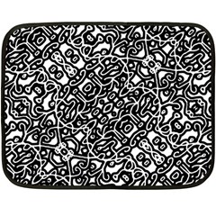 Interlace Black And White Pattern Double Sided Fleece Blanket (mini)  by dflcprintsclothing