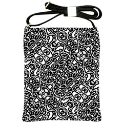 Interlace Black And White Pattern Shoulder Sling Bag