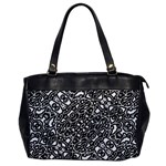 Interlace Black And White Pattern Oversize Office Handbag Front