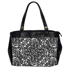 Interlace Black And White Pattern Oversize Office Handbag (2 Sides) by dflcprintsclothing