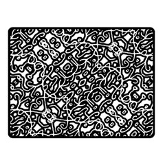 Interlace Black And White Pattern Fleece Blanket (small)